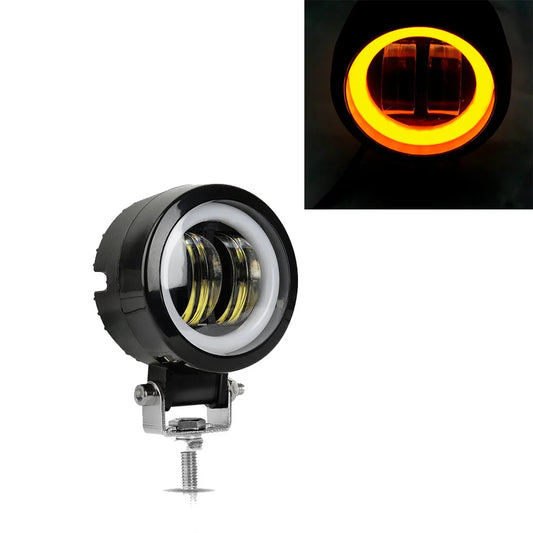 2PCS/1PC 12V-80V Waterproof round Angel Eyes LED Light Portable Spotlights Motorcycle Offroad Truck Driving Car Boat Work Light