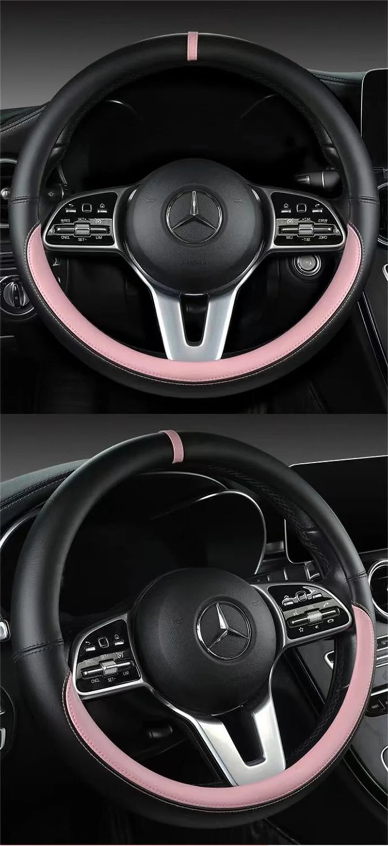 Genuine Leather Steering Wheel Cover | Anti-slip, Breathable – 37-38 cm