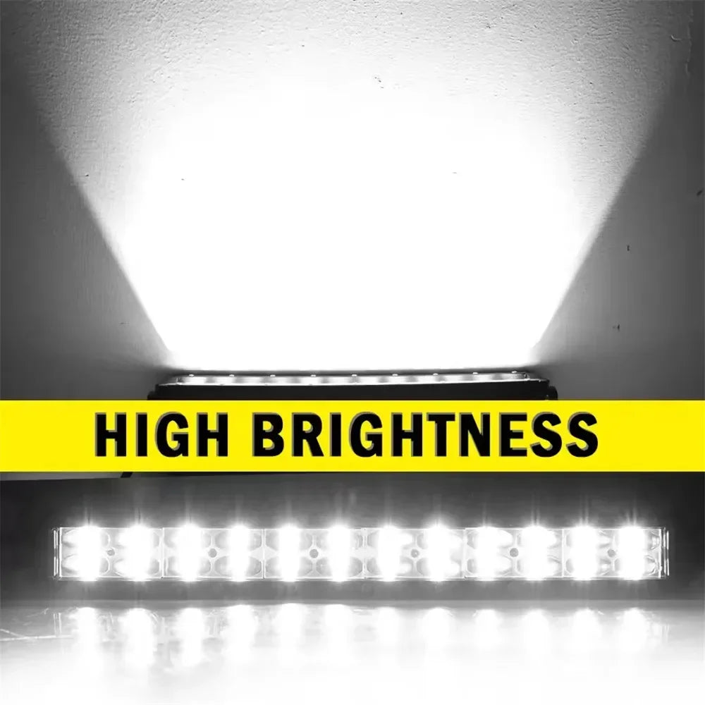 6D Lens Ultra Strip LED Light Bar 8" 14" 20" Inch Driving Fog Lamp Work Light 4X4 Led Bar for Motorcycle Offroad SUV ATV Tractor
