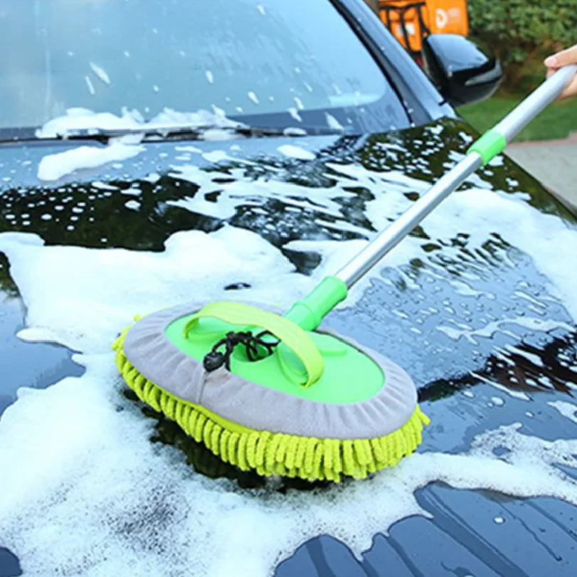 Car Cleaning Brush Detailing Adjustable Super Absorbent Car Wash Brush Telescoping Long Handle Cleaning Mop Auto Accessories