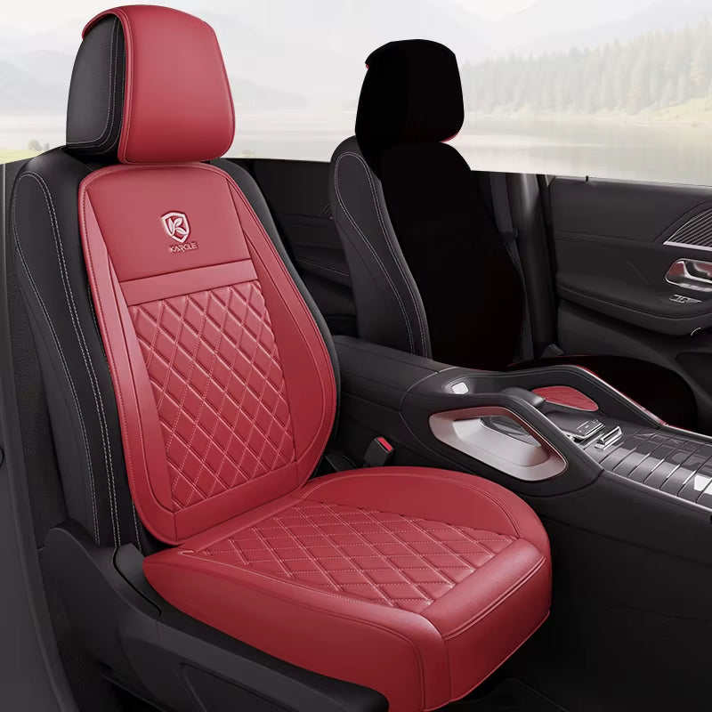 Nappa Leather Car Seat Cover Surround Bottom Car Seat Cover Full Set Durable Car Seat Protection Cushion Car Accessories