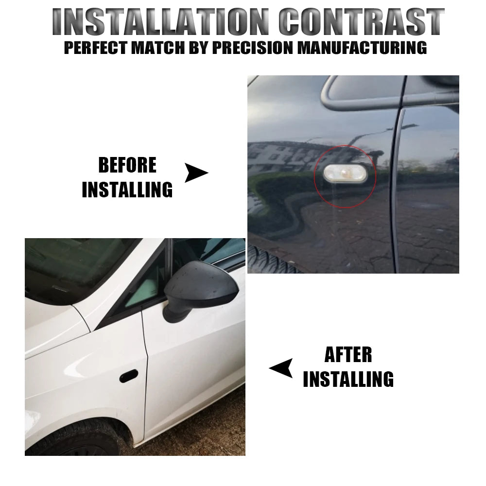 1Pair Dynamic Flowing LED Side Marker Turn Signal Light for VW Transporter T5 Polo Golf 3 4 Passat B5 Sharan Lupo Bora Multivan