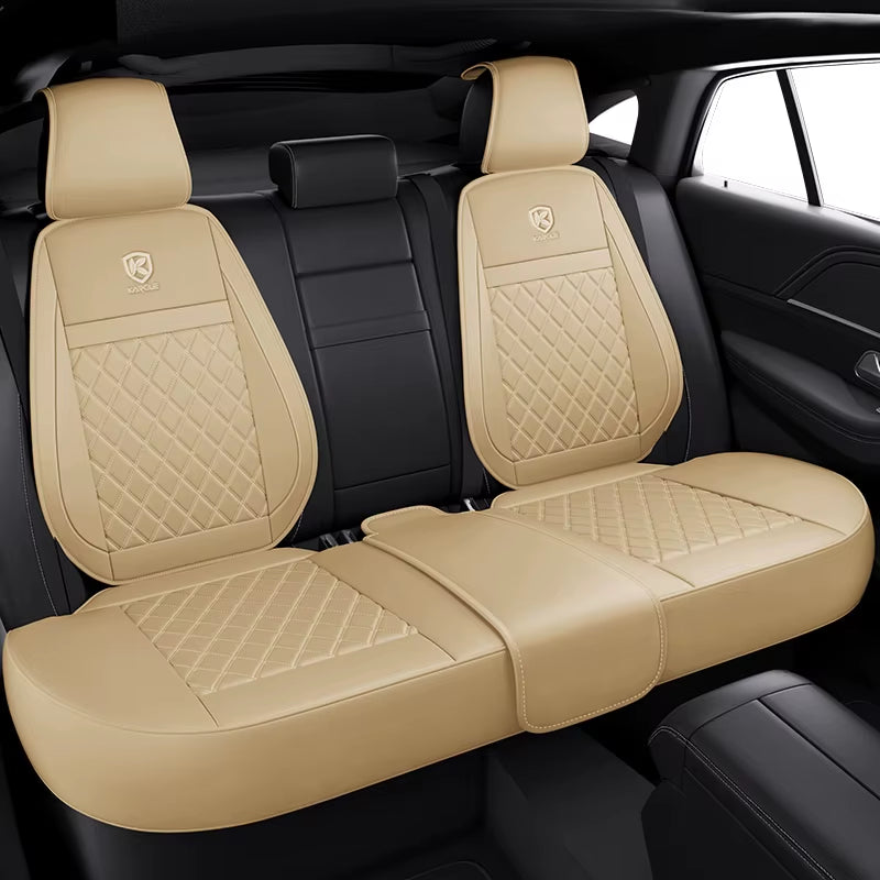 Nappa Leather Car Seat Cover Surround Bottom Car Seat Cover Full Set Durable Car Seat Protection Cushion Car Accessories