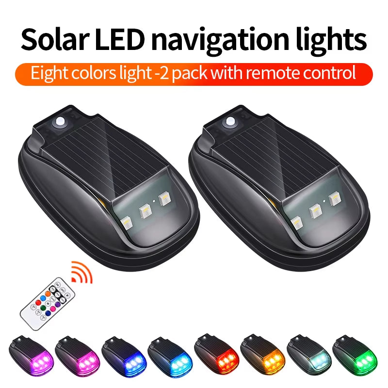 RGB Led Strobe Lights Solar Powered Aircraft Airplane Helicopter Warning Lights Wireless Light LED Flash for Car Motorcycle