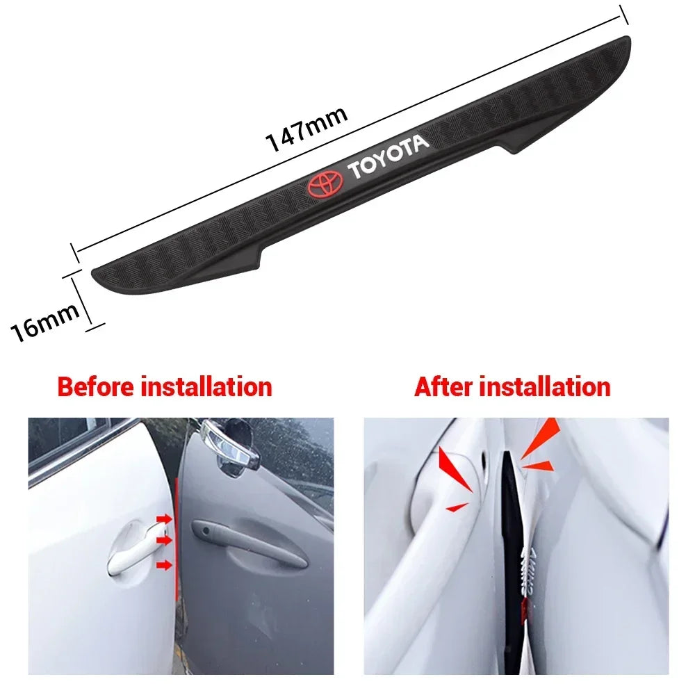 4Pcs Car Door Edge Anti-Collision Strips Bumper Trim Sticker Accessories for  Rav4 Corolla Chr Yaris Camry Cross Auris TRD