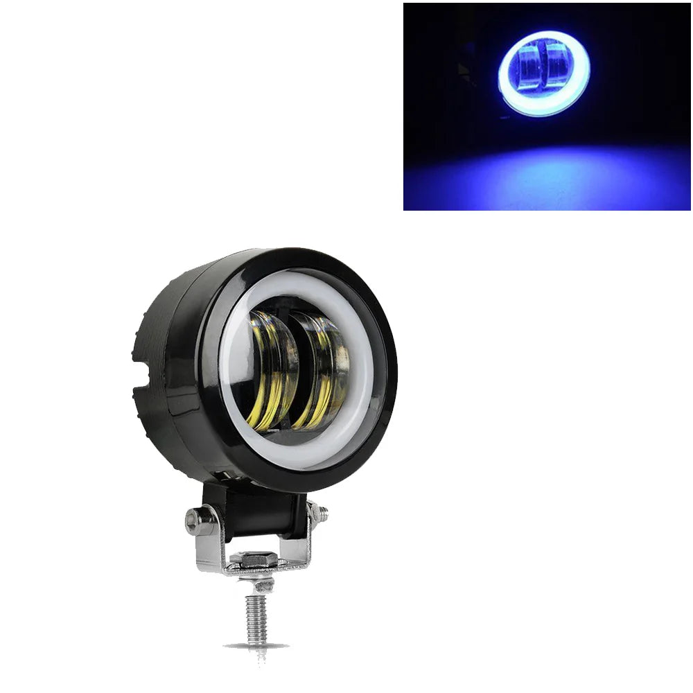 2PCS/1PC 12V-80V Waterproof round Angel Eyes LED Light Portable Spotlights Motorcycle Offroad Truck Driving Car Boat Work Light