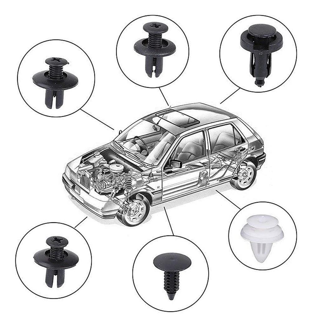 100Pcs Auto Fastener Clip Car Fender Push Retainer Pin Rivet Bumper for Door Trim Panel Retainer, Box/Bag Package