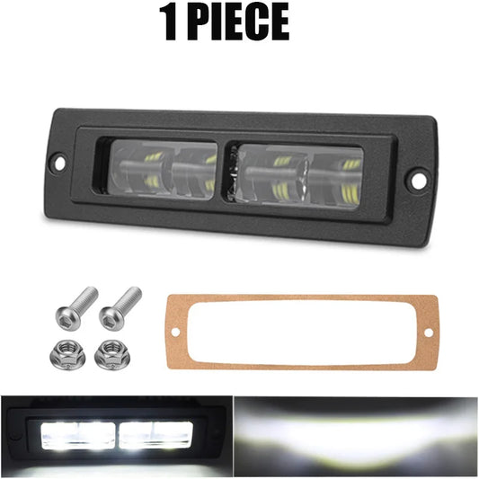6D Lens Flush Mount Reverse Light 7 Inch LED Work Light Bar White Yellow Driving Fog Lamp for Truck Trailer Camper Van 4X4 SUV