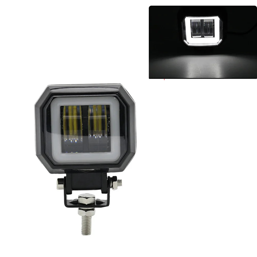 2PCS/1PC 12V-80V Waterproof round Angel Eyes LED Light Portable Spotlights Motorcycle Offroad Truck Driving Car Boat Work Light