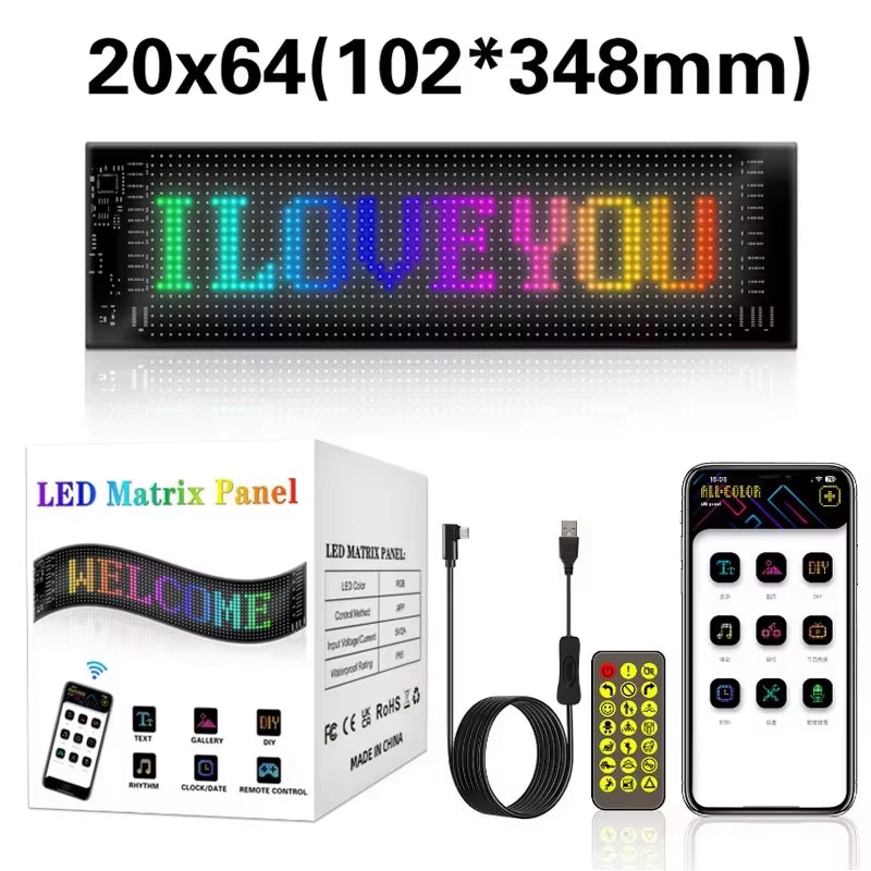 Devil Eyes LED Matrix Pixel Panel Flexible Display for Car Truck Windshield Window Demon Eye Lights APP Control IP65 DIY Light