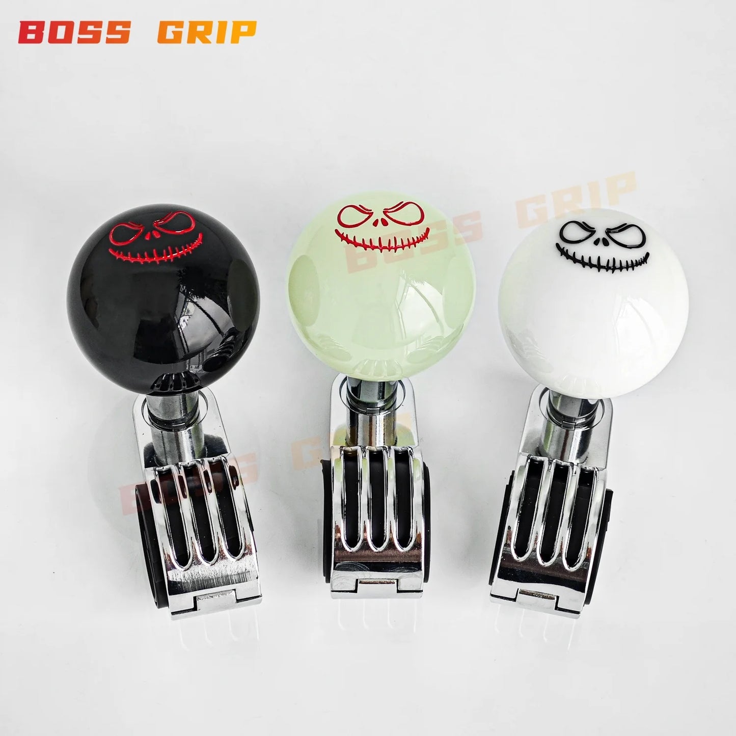 JDM Funny Face Acrylic Universal Steering Wheel Power Assister Spinner Knob Ball Car Accessories