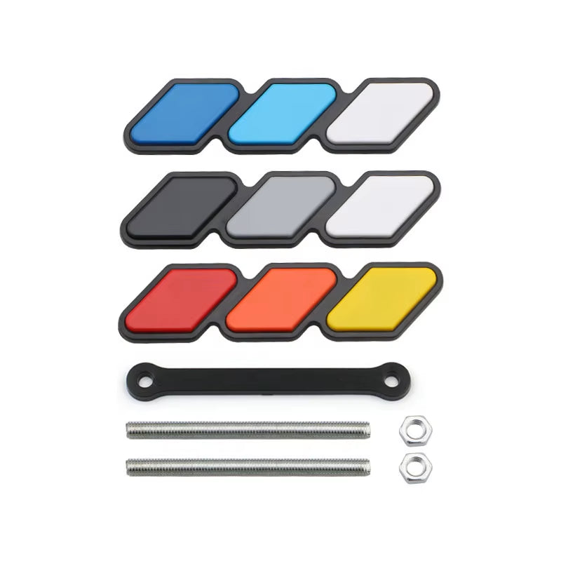 3 Colors Grille Badge Emblem Logo for Toyota Tacoma Tundra 4Runner TRD Highlande Rav4 CHR Strip Air Inlet Auto Car Accessories