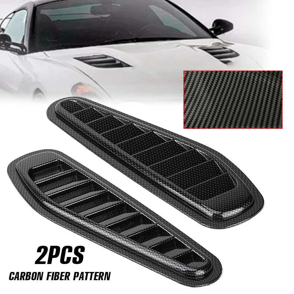 2Pcs Universal Motors Engine Hood Ventilation Port Car Fake Air Outlet Decoration Modification Airflow Intake Hood Accessories