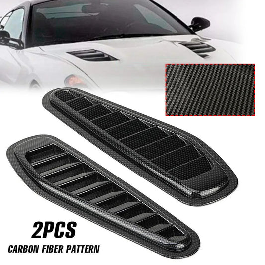 2Pcs Universal Motors Engine Hood Ventilation Port Car Fake Air Outlet Decoration Modification Airflow Intake Hood Accessories