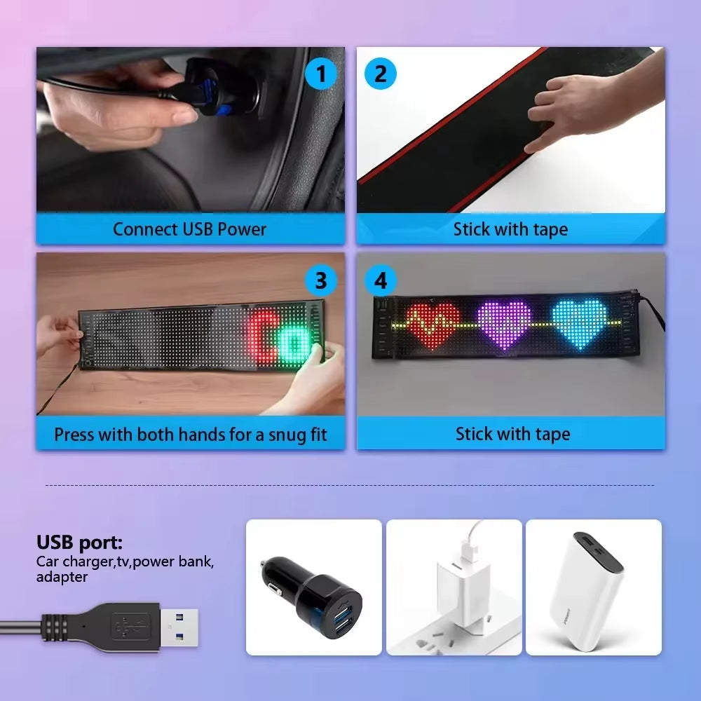 Devil Eyes LED Matrix Pixel Panel Flexible Display for Car Truck Windshield Window Demon Eye Lights APP Control IP65 DIY Light