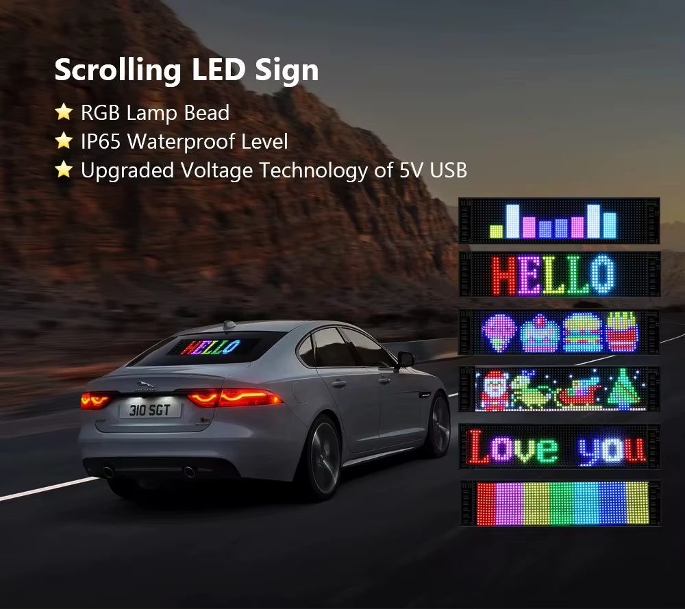 Devil Eyes LED Matrix Pixel Panel Flexible Display for Car Truck Windshield Window Demon Eye Lights APP Control IP65 DIY Light