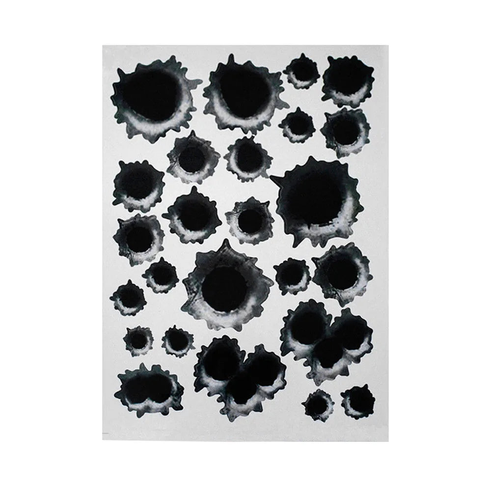 1Pcs Funny Car Stickers 3D Bullet Hole Car Side Stickers Car-Covers Motorcycle Scratch Realistic Bullet Hole Waterproof Stickers