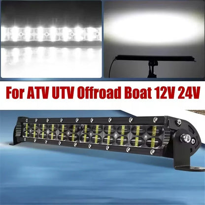 6D Lens Ultra Strip LED Light Bar 8" 14" 20" Inch Driving Fog Lamp Work Light 4X4 Led Bar for Motorcycle Offroad SUV ATV Tractor