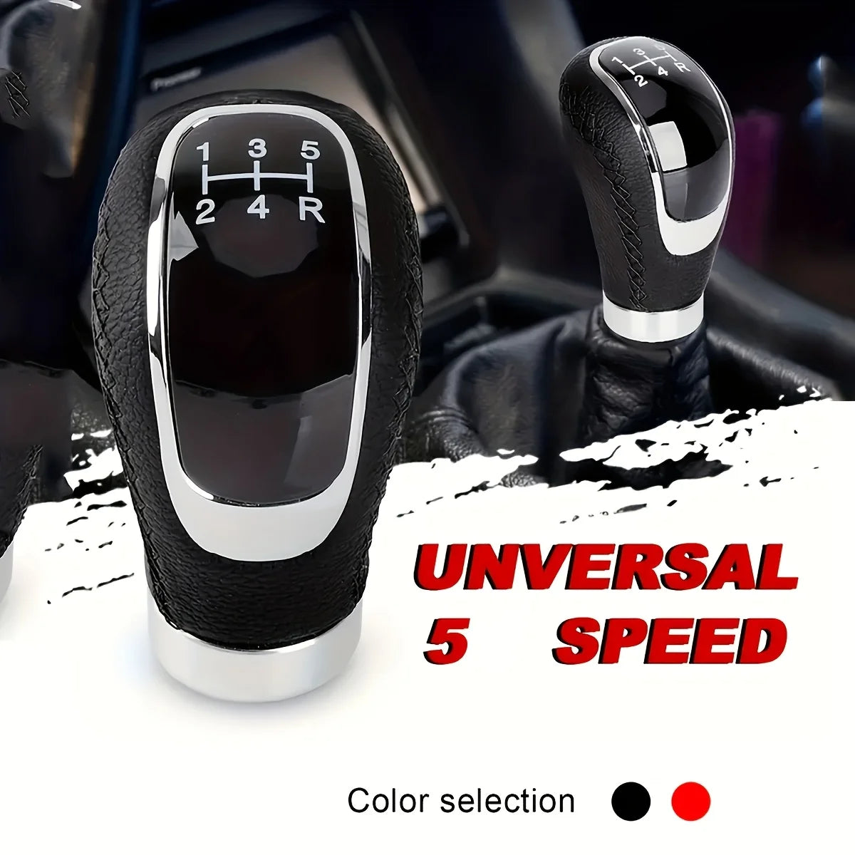 Universal 5 Speed Gear Shift Knob Shifter Lever Handle Stick PU Leather Auto Accessories for All Manual Car Factory Price