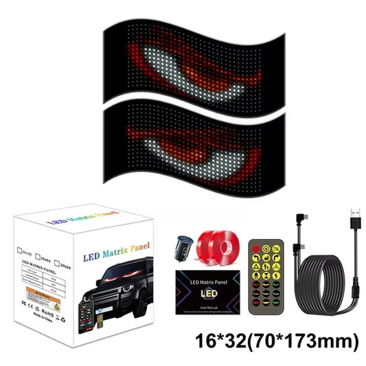 Devil Eyes LED Matrix Pixel Panel Flexible Display for Car Truck Windshield Window Demon Eye Lights APP Control IP65 DIY Light