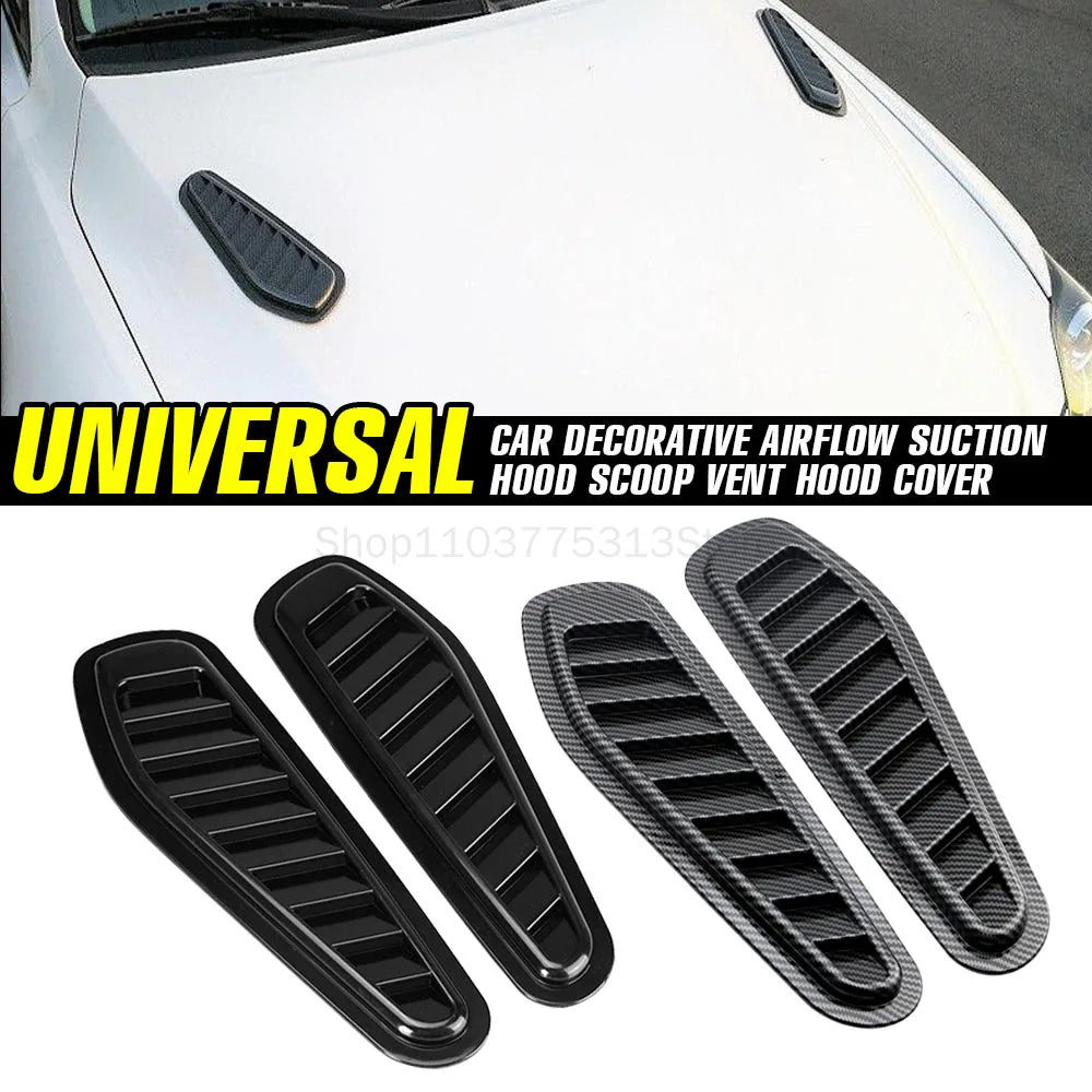 2Pcs Universal Motors Engine Hood Ventilation Port Car Fake Air Outlet Decoration Modification Airflow Intake Hood Accessories