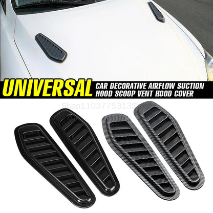 2Pcs Universal Motors Engine Hood Ventilation Port Car Fake Air Outlet Decoration Modification Airflow Intake Hood Accessories