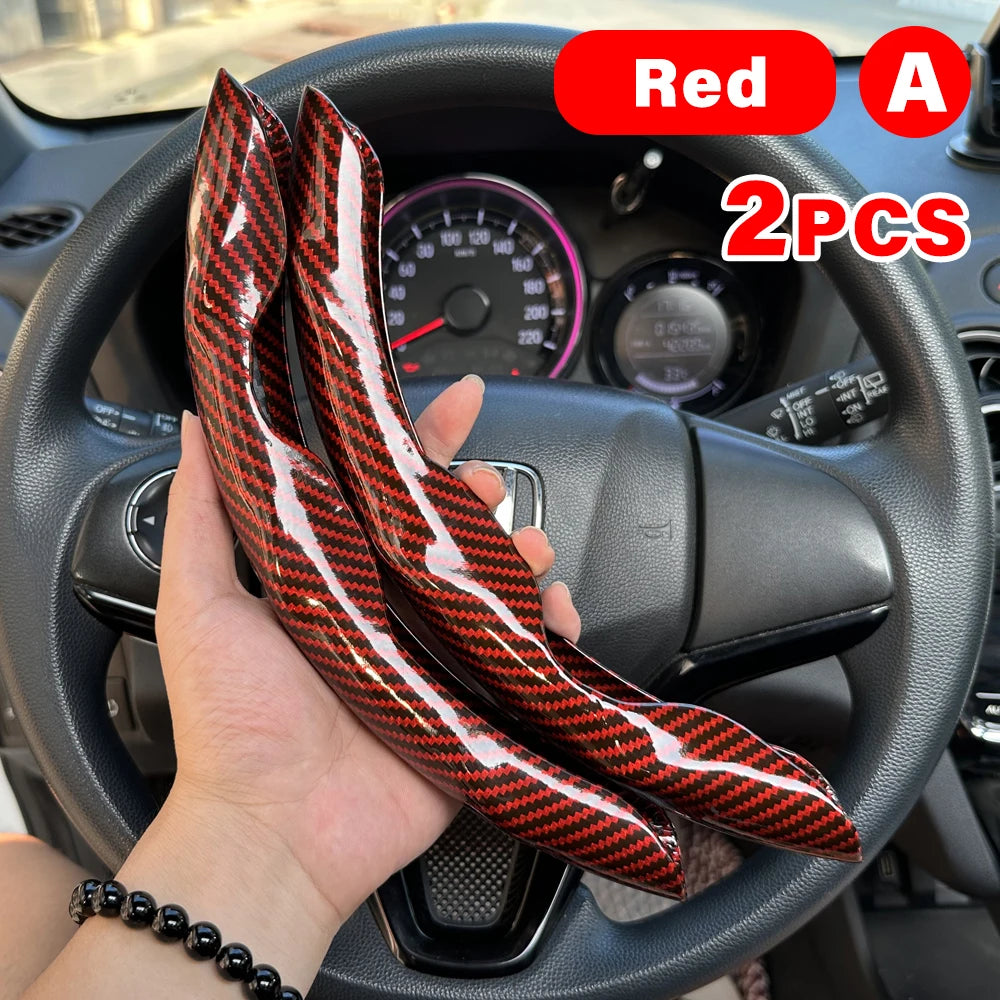 38Cm Car Steering Wheel Covers Booster Micro Fiber Leather Auto Interior Decorative Accessories Universal Carbon Fiber Looking