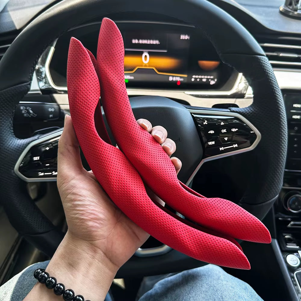 38Cm Car Steering Wheel Covers Booster Micro Fiber Leather Auto Interior Decorative Accessories Universal Carbon Fiber Looking