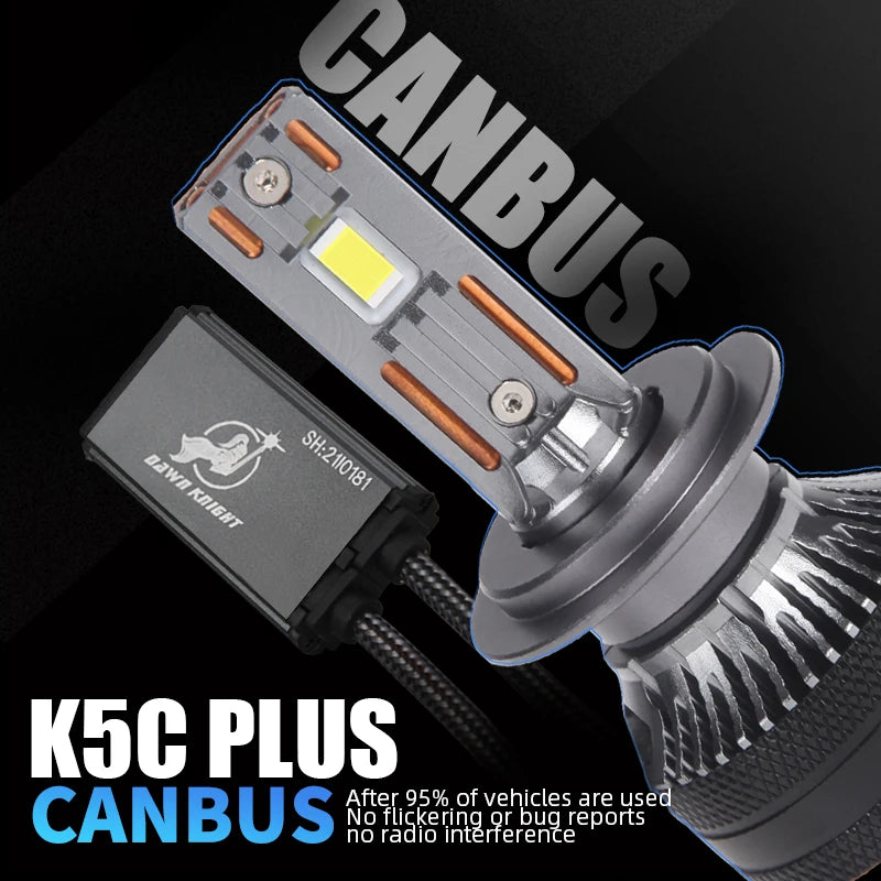 K5C plus 140W H7 H11 H4 H1 Canbus Led Bulbs 4300K LED HB3 9005 HB4 9006 K6C Led Double Copper Tube 12V 2PCS