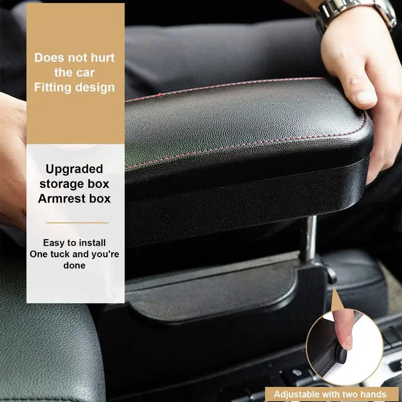 Car Armrest Elbow Support Rest with Storage Box Adjustable Height Auto Seat Gap Elbow Pad Auto Console Side Elbow Heighten Pad