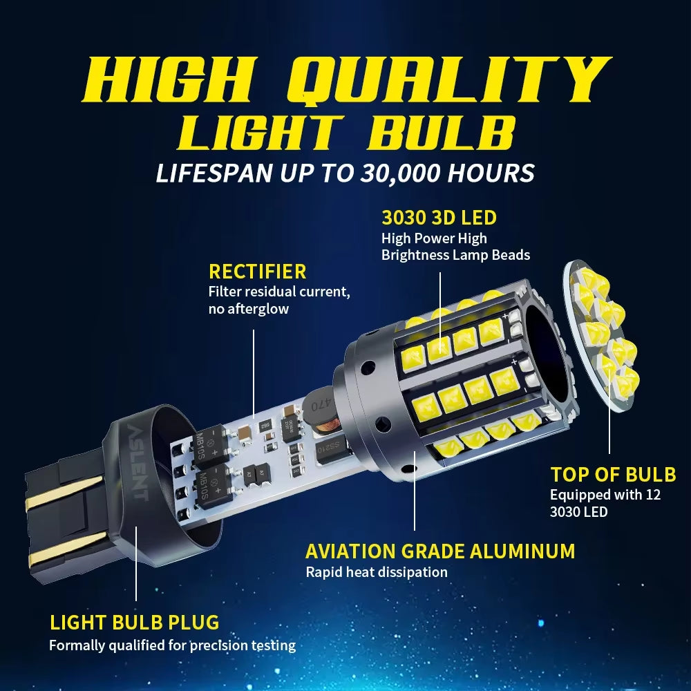 2X 1157 BAY15D P21/5W 1156 BA15S P21W BAU15S PY21W LED WY21W 7440 W21W T20 7443 W21/5W Turn Signal Reverse Brake Light Bulb 12V