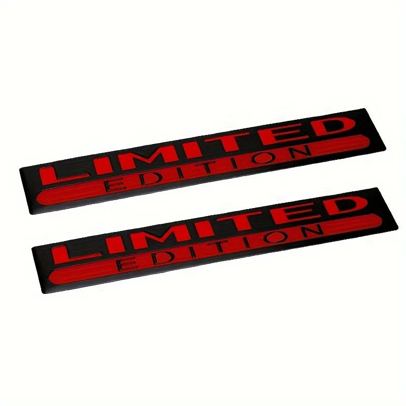 2PCS Limited Edition Emblem 3D Metal Badges Decal Sticker Auto Racing Sport Emblem for Rear Trunk Side Fender Car Motorcycle