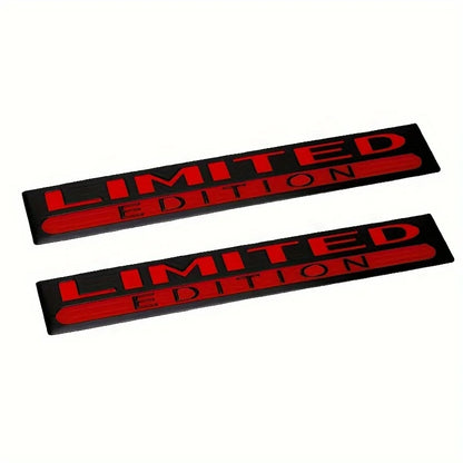 2PCS Limited Edition Emblem 3D Metal Badges Decal Sticker Auto Racing Sport Emblem for Rear Trunk Side Fender Car Motorcycle