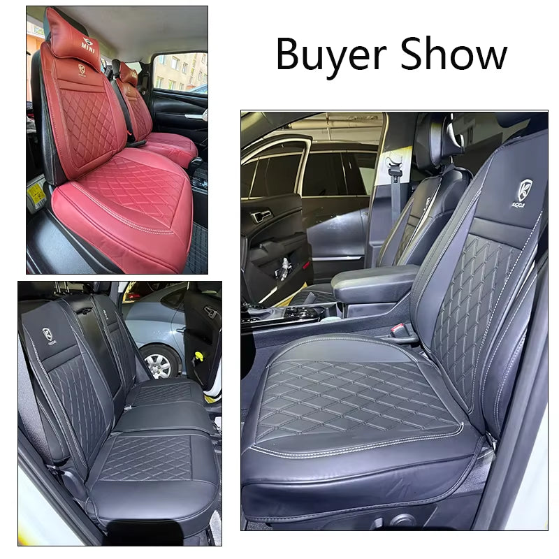 Nappa Leather Car Seat Cover Surround Bottom Car Seat Cover Full Set Durable Car Seat Protection Cushion Car Accessories