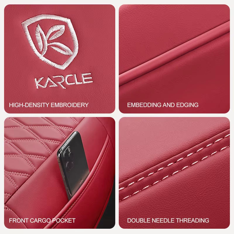 Nappa Leather Car Seat Cover Surround Bottom Car Seat Cover Full Set Durable Car Seat Protection Cushion Car Accessories