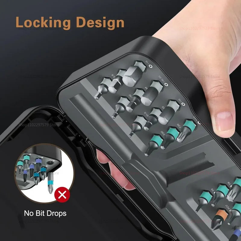24-In-1 Multifunctional Screwdriver and Ratchet Wrench Set Magnetic Tips Home Repair Tool Kit for DIY Tasks Maintenance Projects