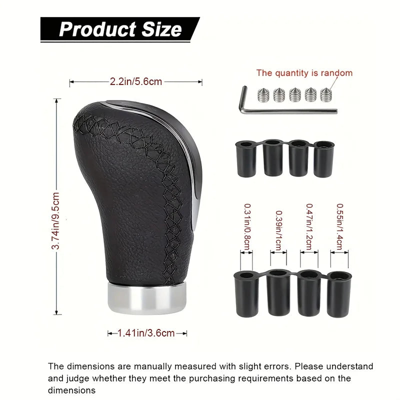 Universal 5 Speed Gear Shift Knob Shifter Lever Handle Stick PU Leather Auto Accessories for All Manual Car Factory Price