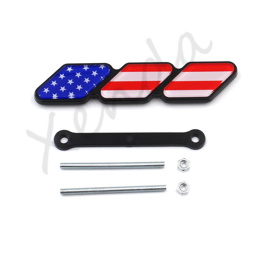 3 Colors Grille Badge Emblem Logo for Toyota Tacoma Tundra 4Runner TRD Highlande Rav4 CHR Strip Air Inlet Auto Car Accessories