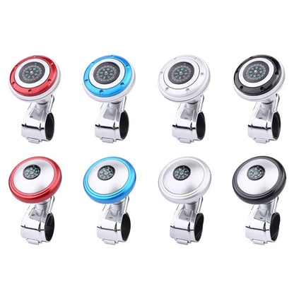 Steering Wheel Spinner Knob with Compass Universal 360 Degree Rotation Metal Power Handle Ball Booster for Car Vehicle Auto