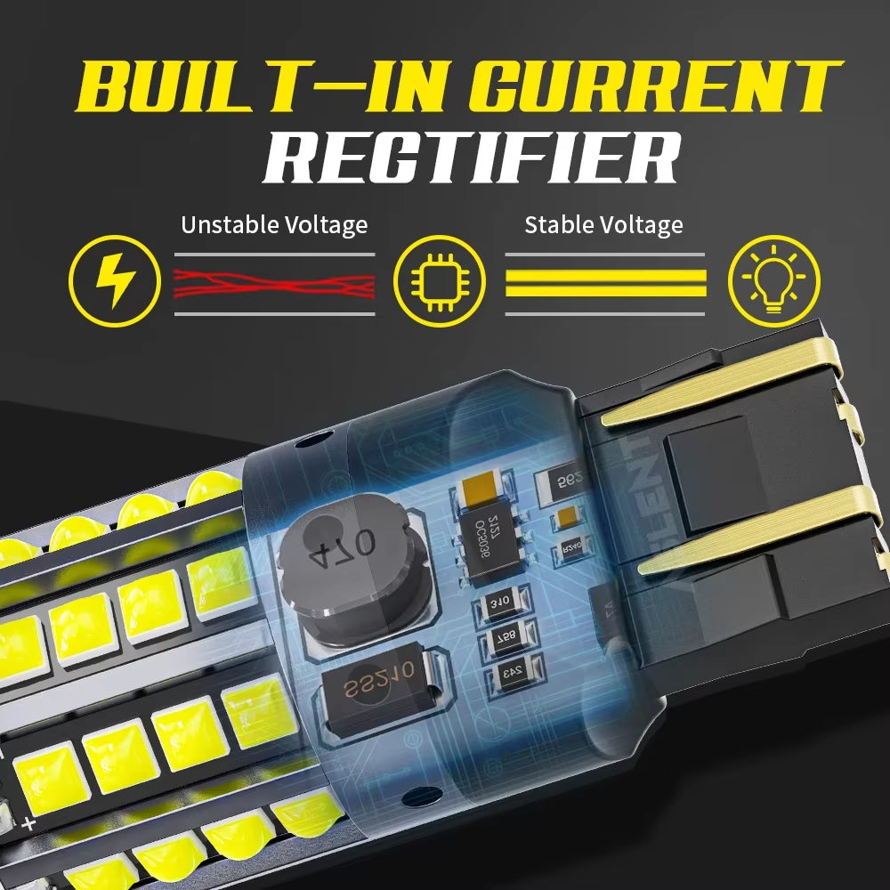 2X 1157 BAY15D P21/5W 1156 BA15S P21W BAU15S PY21W LED WY21W 7440 W21W T20 7443 W21/5W Turn Signal Reverse Brake Light Bulb 12V