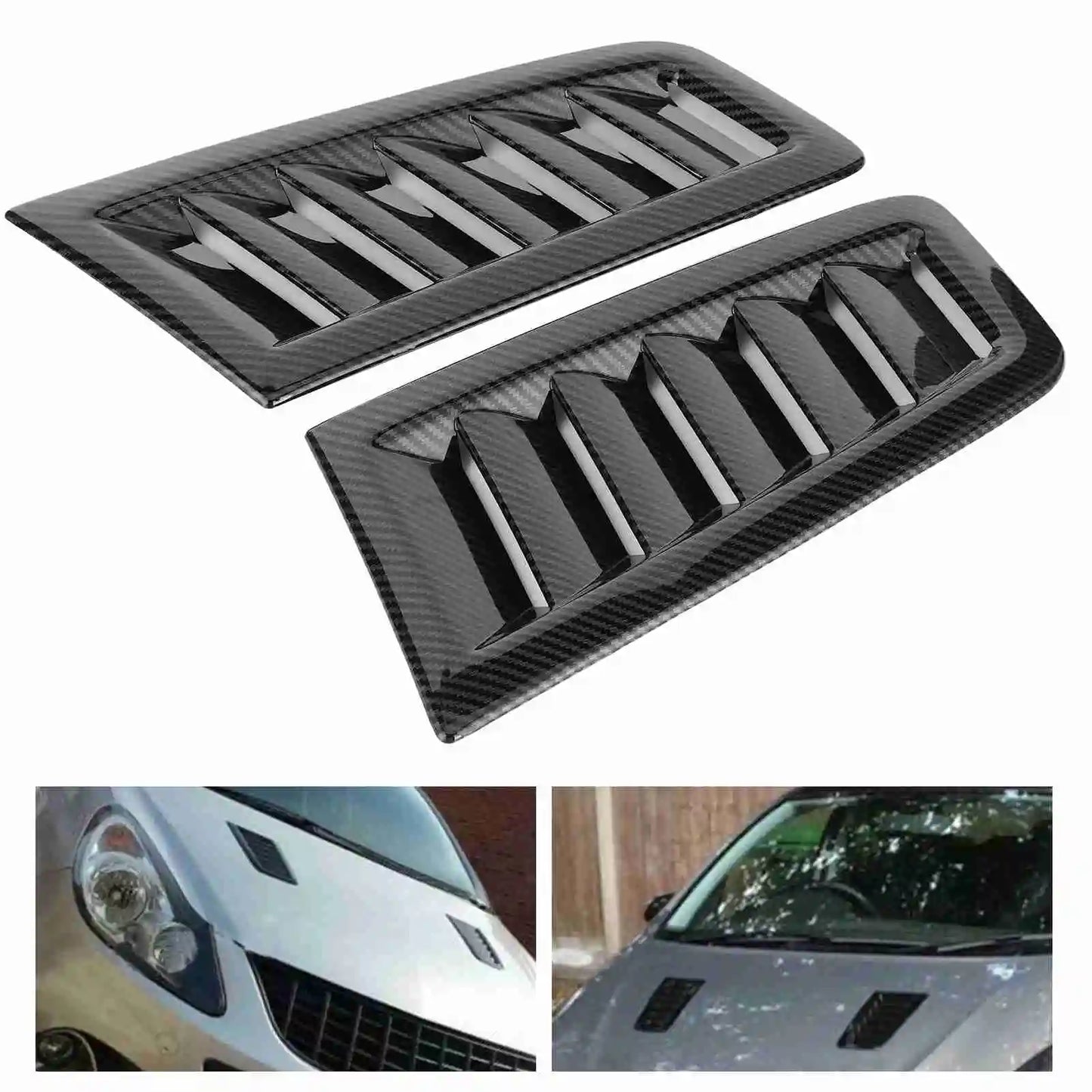 2PCS Hood Vents Focus RS MK2 Style the Latest Solid Material, Durable and Hardened ABS Universal