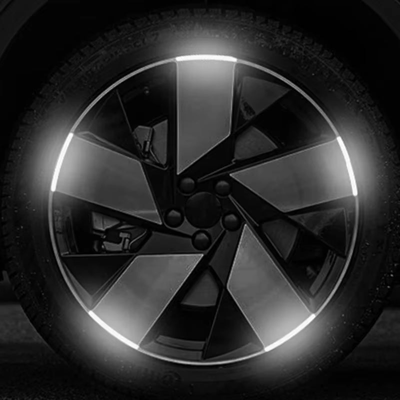 20Pcs Car Wheel Hub Reflective Sticker Tire Rim Reflective Strips Luminous for Night Driving Car Bike Motorcycle Wheel Sticker