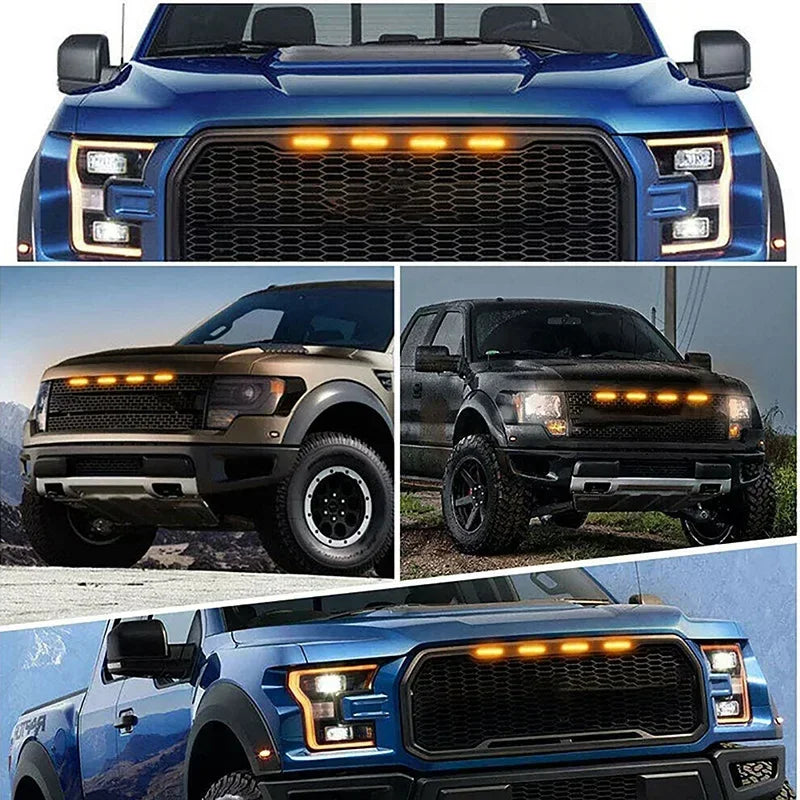 Universal LED Car Lights Front LED Grille Lights with Harness Eagle Eye Lamp for Pickup Off-Road SUV Ford Toyota Car Accessories