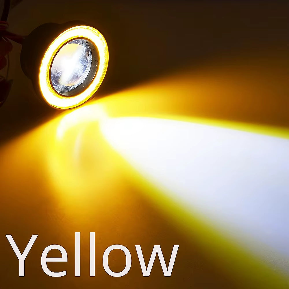 2Pcs Auto 30W Car Driving DRL Fog Lights COB Angel Eye 64/76/89Mm Ambient Lamps Waterproof Daytime Running Bulb Headlight DC 12V