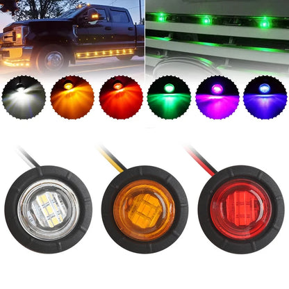 12V 24V LED Side round Marker Lights Indicator Lights Waterproof LED for Truck Trailer Boat Turn Signal Lamp