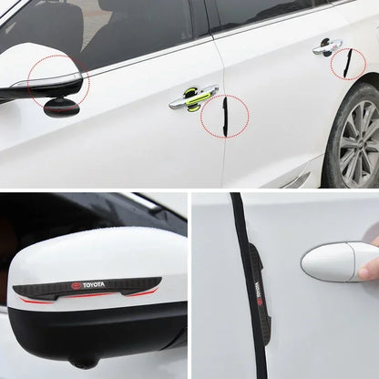 4Pcs Car Door Edge Anti-Collision Strips Bumper Trim Sticker Accessories for  Rav4 Corolla Chr Yaris Camry Cross Auris TRD