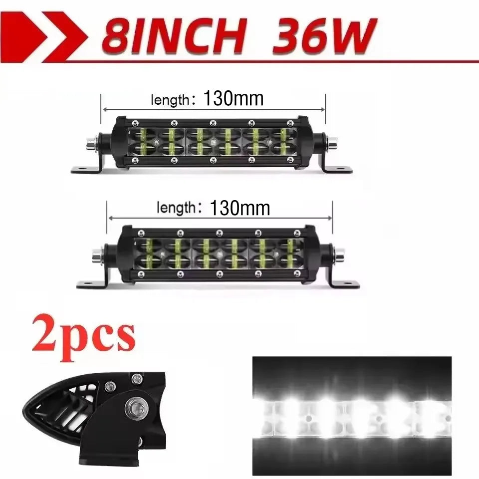 6D Lens Ultra Strip LED Light Bar 8" 14" 20" Inch Driving Fog Lamp Work Light 4X4 Led Bar for Motorcycle Offroad SUV ATV Tractor