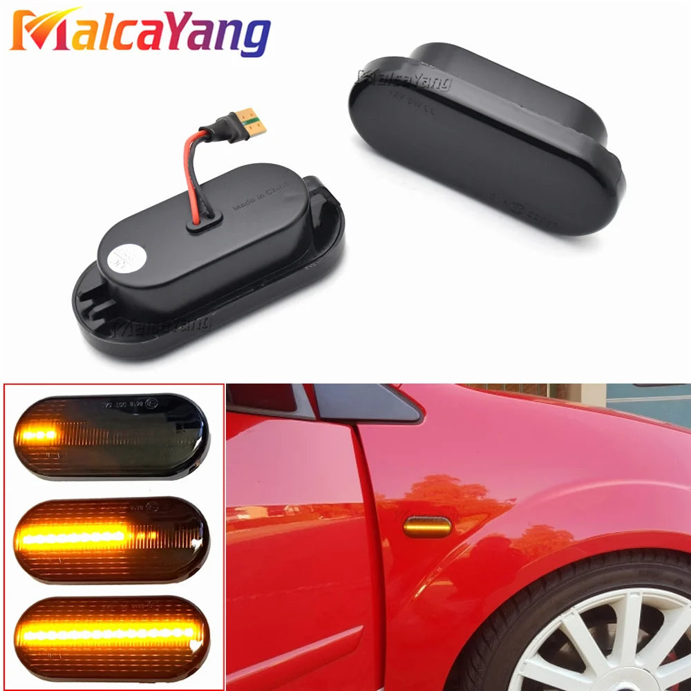 1Pair Dynamic Flowing LED Side Marker Turn Signal Light for VW Transporter T5 Polo Golf 3 4 Passat B5 Sharan Lupo Bora Multivan