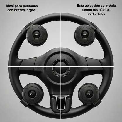 Steering Wheel Spinner – Steel Bearing, 5 Finishes (Black, Silver, Carbon Fiber, Chrome, Wood)