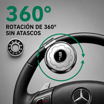Steering Wheel Spinner – Steel Bearing, 5 Finishes (Black, Silver, Carbon Fiber, Chrome, Wood)